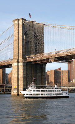 NYC charter yacht Audubon-Brooklyn Bridge